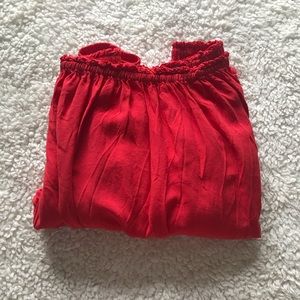 brandy melville red off the shoulder top